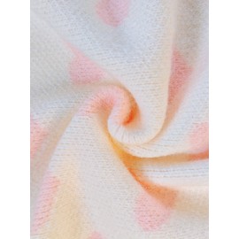 Women'S Pink Heart Sweater - Soft & Cozy Long Sleeve Pullover with Round Neck, Elegant Casual to Formal Wear, All-Season Comfort, Casual Wear Sweater | Round Neck Sweater | Soft Texture