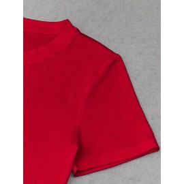 Women'S Vibrant Sun Graphic Crop Top T-Shirt - Casual Round Neck Short Sleeve, Machine Washable, Slim Fit, Perfect for Spring/Summer Outfits, Sunset Shirt