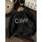 Women's CALVIN Letter Print Hooded Sweatshirt - Oversized Kangaroo Pocket & Drawstring Hood, Cozy Fall Winter Sweater with White CALVIN Logo, Casual Pullover (Machine Washable) for Casual Attire